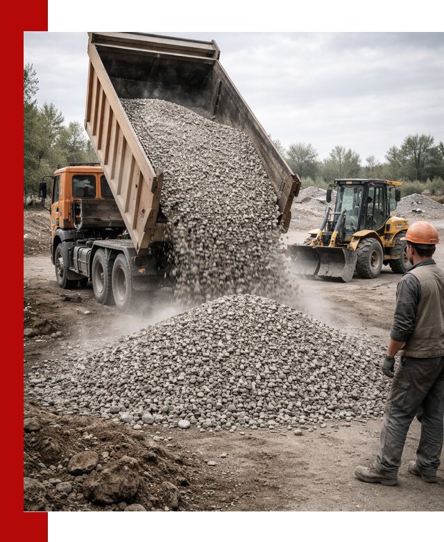 Доставка щебня в Белове крупными и мелкими фракциями