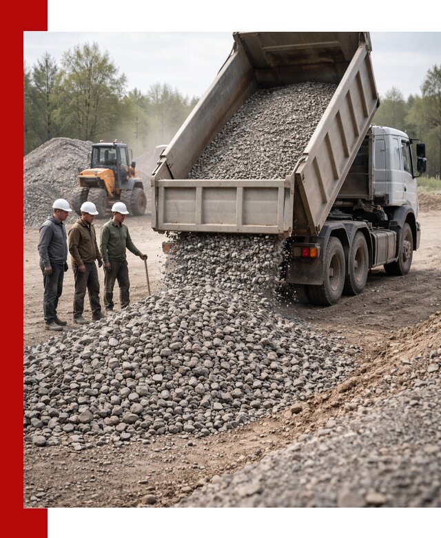 Доставка гравийного щебня фракции 70-120 в Белове