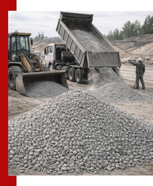 Доставка известнякового щебня фр. 5–20 в Белове