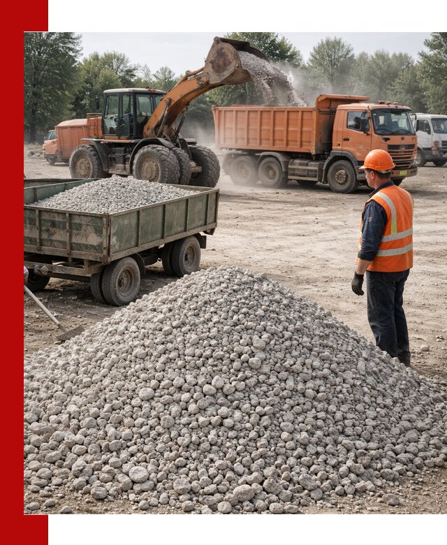 Доставка известнякового щебня фракция 20–40 в Белове