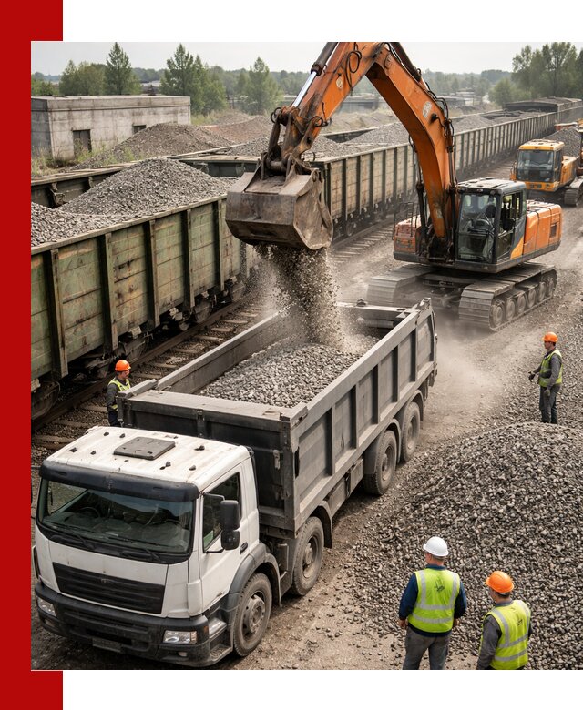 Железнодорожный щебень фракция 25–60 для поставок в Белове