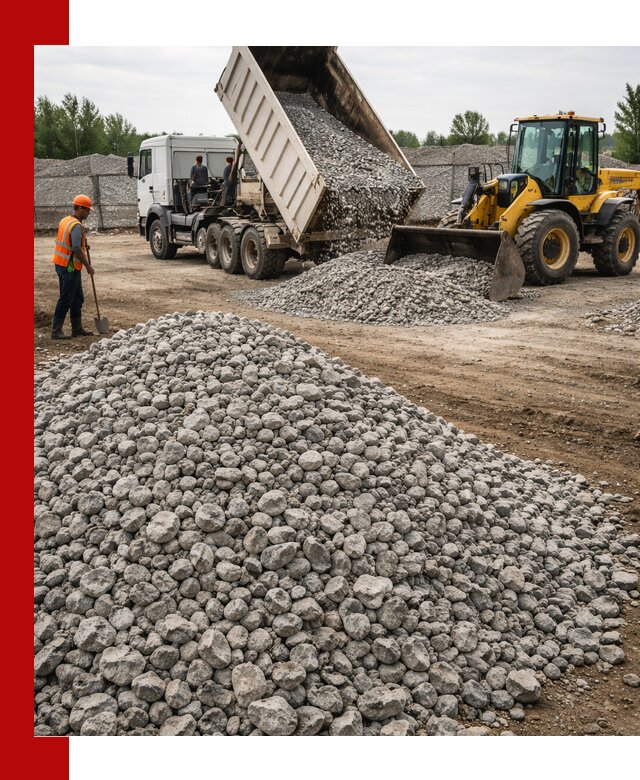 Доставка бетонного щебня фракции 40-70 в Белове