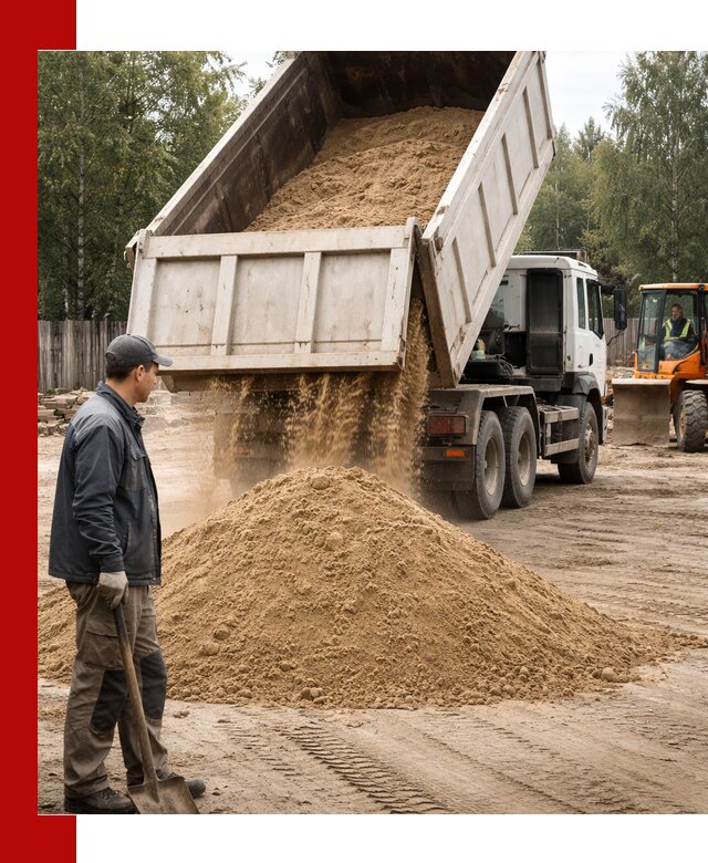 Доставка и продажа песка с разгрузкой в Белове