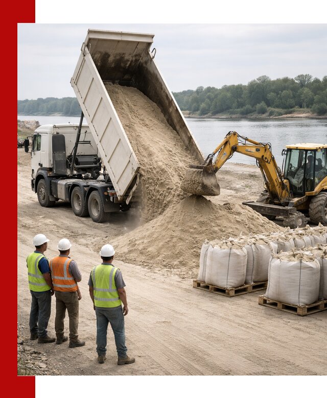 Доставка речного песка в Белове самосвалами и погрузкой