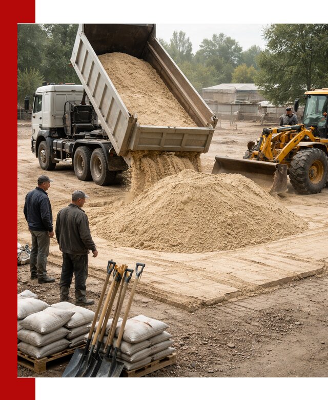 Доставка мытого песка в Белове с самосвалами по выгодной цене
