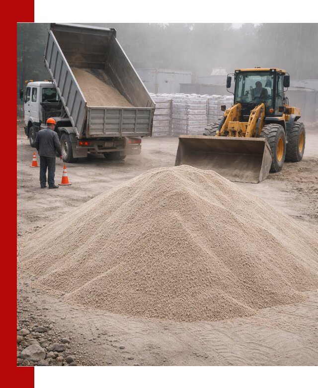 Кварцевый песок фракция 0–8 для стройработ в Белове