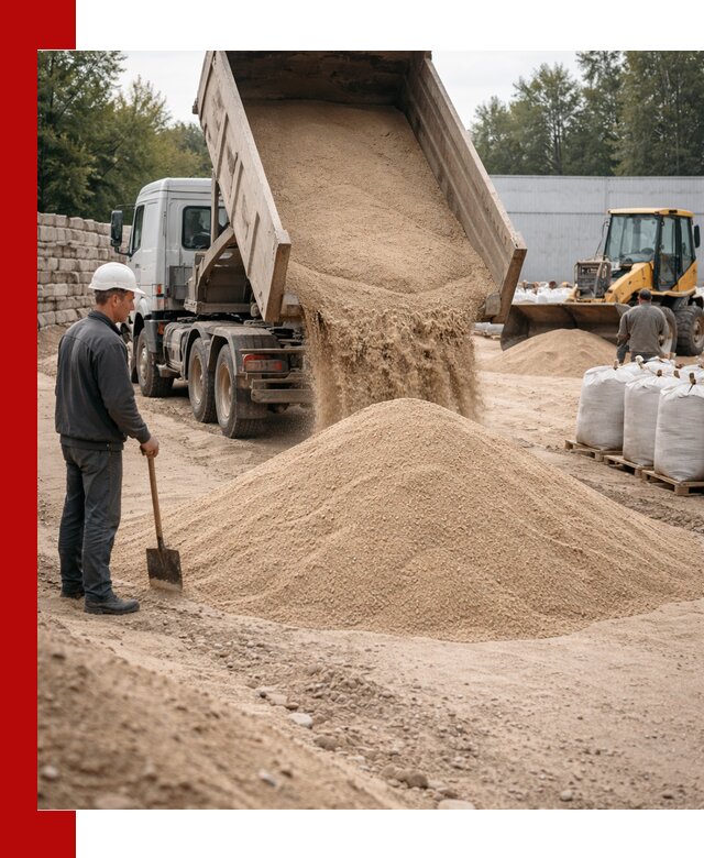 Кварцевый песок фракция 0–3 мм с доставкой в Белове