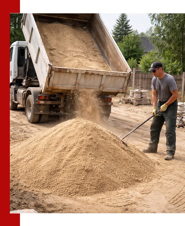 Доставка сухого песка самосвалами в Белове