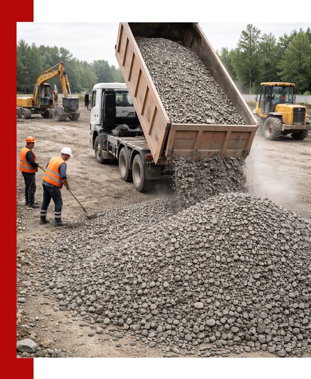 Доставка гравия фракции 40-70 в Белове оптом и в розницу