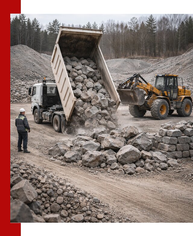 Доставка и продажа бутового гранитного камня в Белове