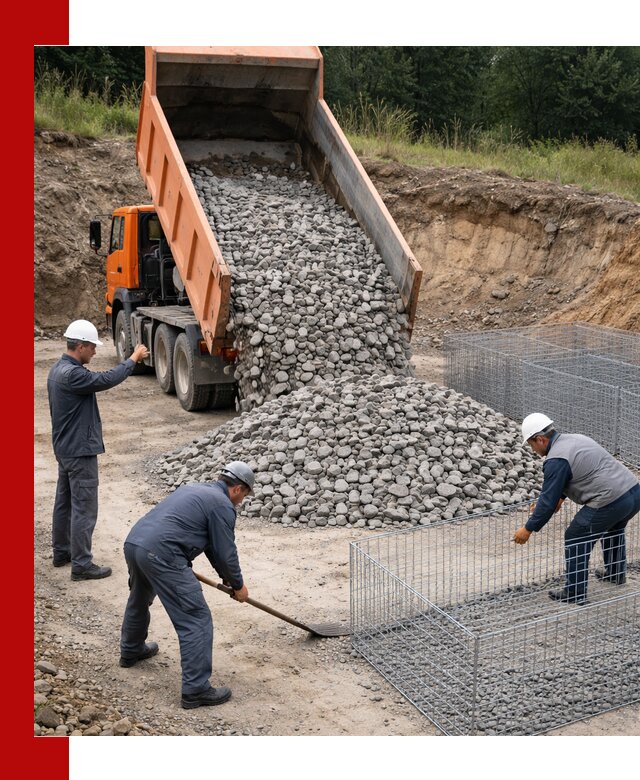 Камень для габионов с доставкой в Белове быстро и надёжно
