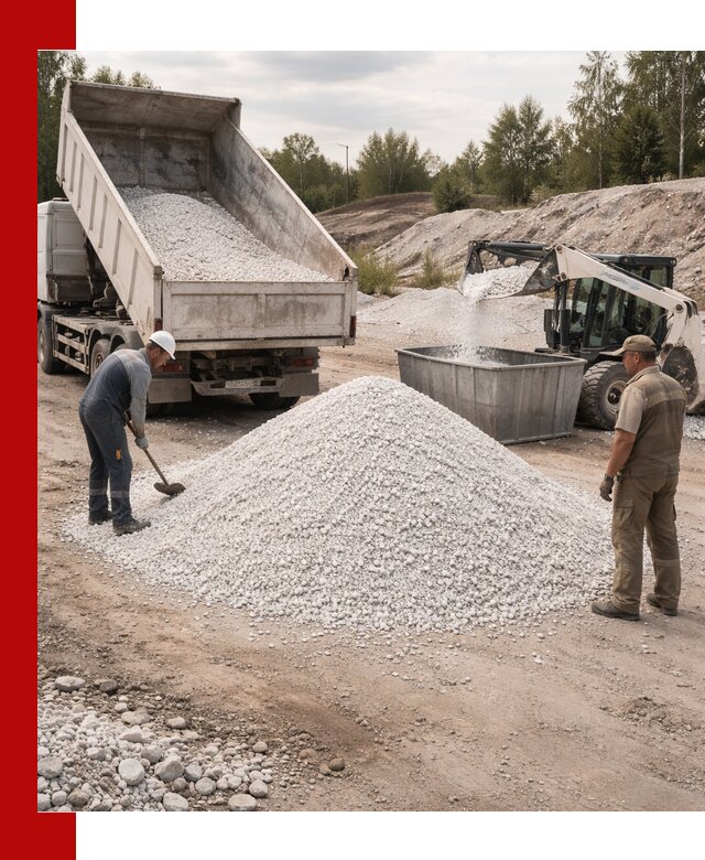 Доставка и продажа белой мраморной крошки в Белове