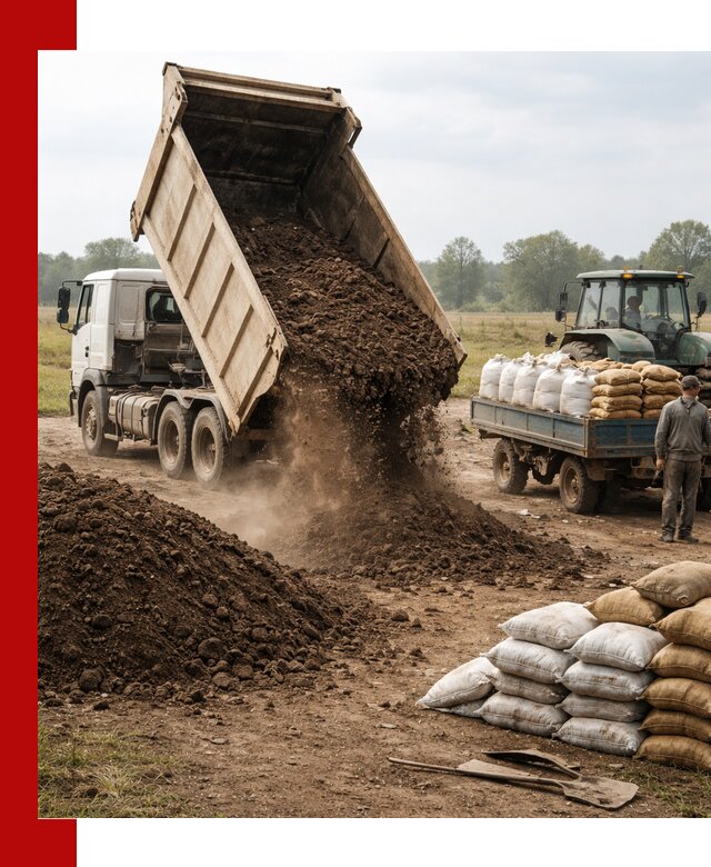 Доставка грунта и удобрений оптом в Белове для сельхоз и строительства
