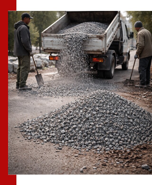 Гранитная крошка для посыпки дорог и тротуаров в Белове