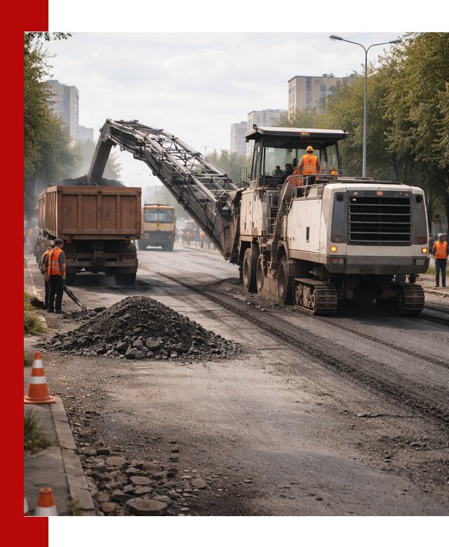 Фрезерованный асфальт в Белове — удаление и вывоз старого покрытия