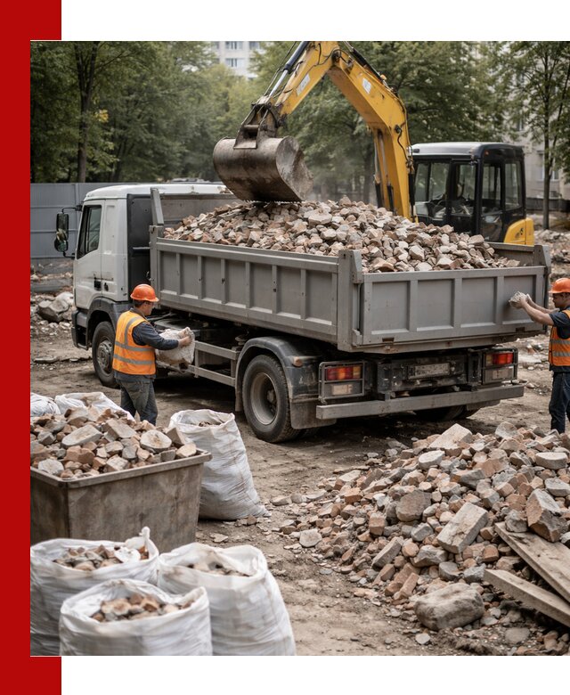 Вывоз строительного мусора в Белове с самосвалами и контейнерами