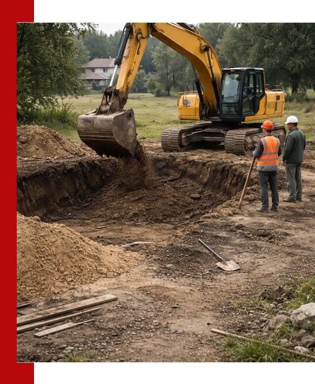 Рытье котлована под фундамент в Белове (быстро и недорого)