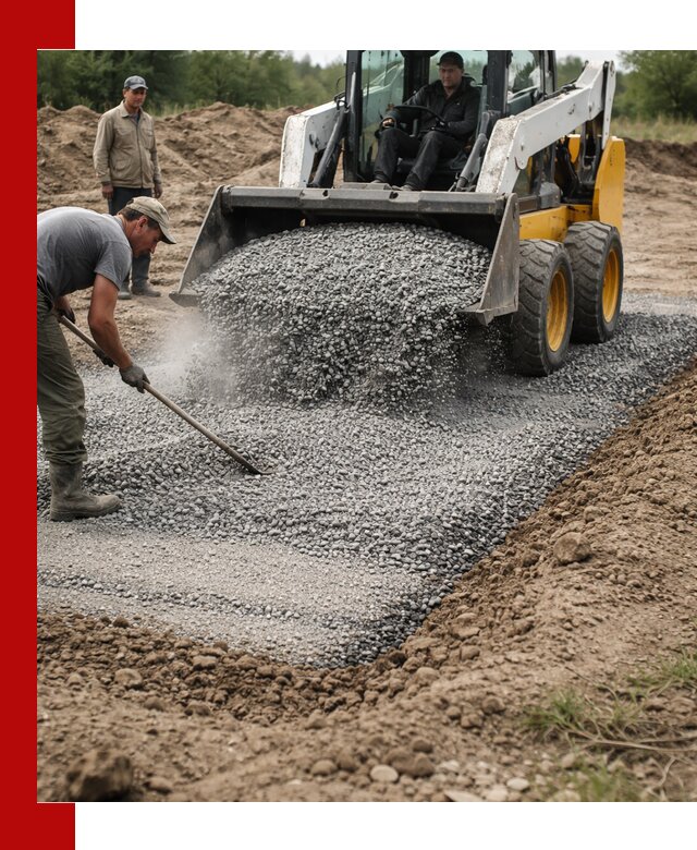 Устройство щебеночной подушки в Белове для дорог и фундаментов